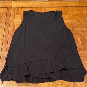 Fresh Produce Black Asymmetrical Ruffled Tank Top size XL